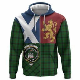 ScotsTee Shop Scottish Kincaid Crest Tartan Hoodie Lion Rampant Saltire Style
