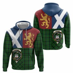 ScotsTee Shop Scottish Kincaid Crest Tartan Hoodie Lion Rampant Saltire Style