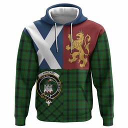 ScotsTee Shop Scottish Kincaid Crest Tartan Hoodie Lion Rampant Saltire Style