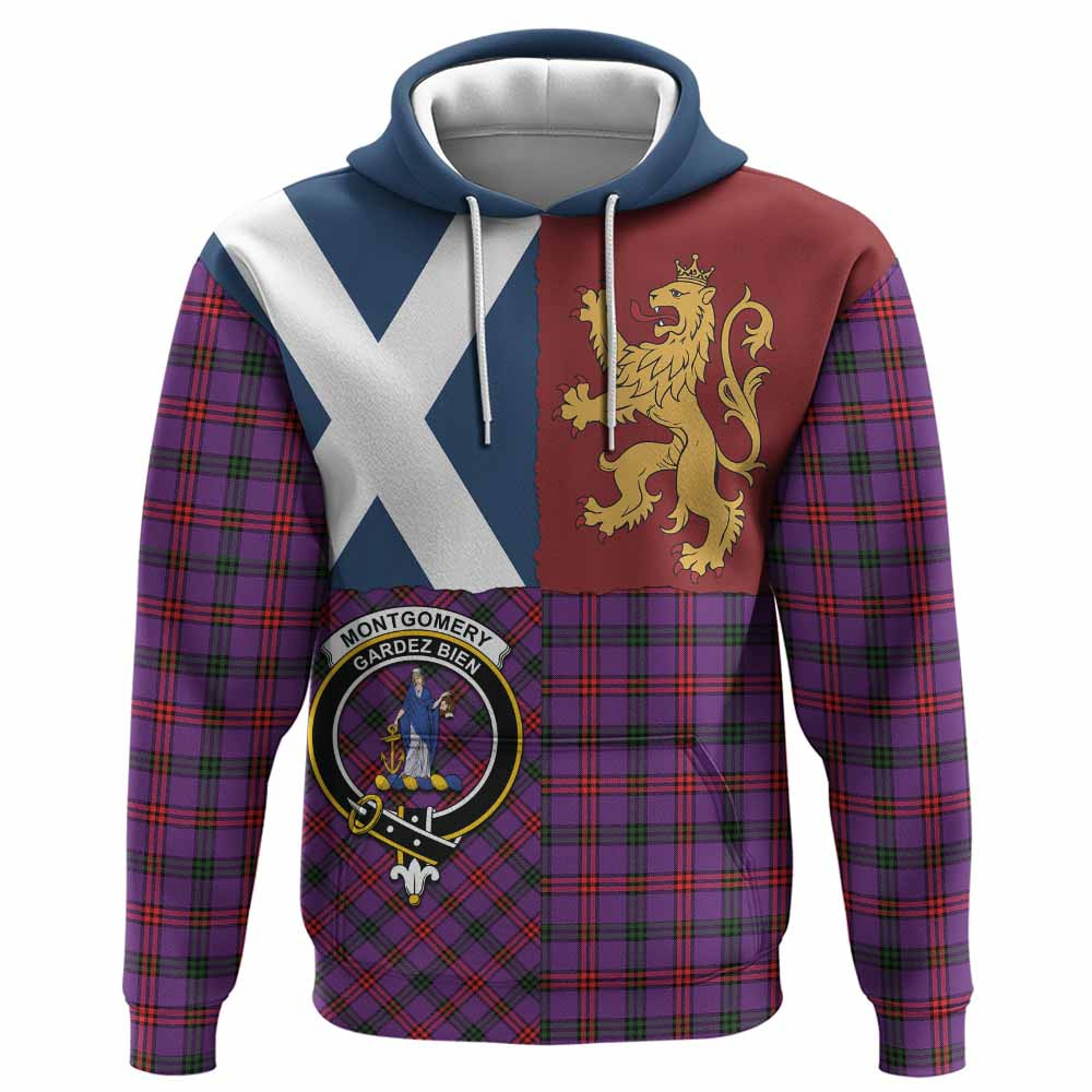 ScotsTee Shop Scottish Montgomery Crest Tartan Hoodie Lion Rampant Saltire Style