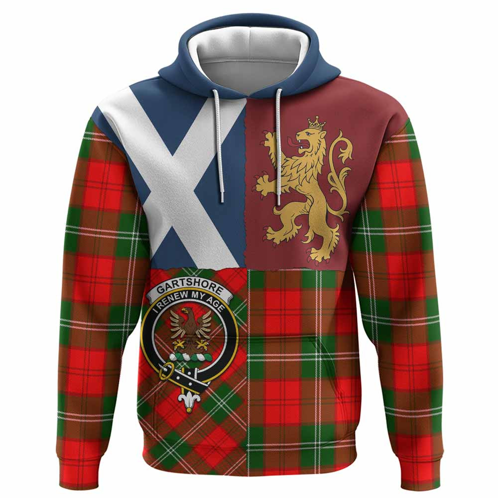 ScotsTee Shop Scottish Gartshore Crest Tartan Hoodie Lion Rampant Saltire Style
