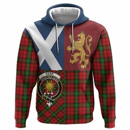 ScotsTee Shop Scottish Kerr Crest Tartan Hoodie Lion Rampant Saltire Style
