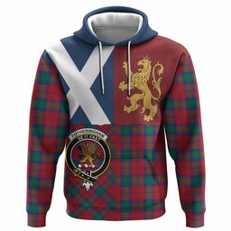 ScotsTee Shop Scottish Fotheringham (Fotheringhame) Crest Tartan Hoodie Lion Rampant Saltire Style