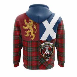 ScotsTee Shop Scottish MacLean (McLean) Crest Tartan Hoodie Lion Rampant Saltire Style