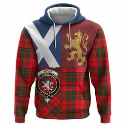 ScotsTee Shop Scottish Heron Crest Tartan Hoodie Lion Rampant Saltire Style