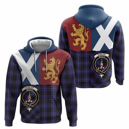ScotsTee Shop Scottish Dunlop Crest Tartan Hoodie Lion Rampant Saltire Style