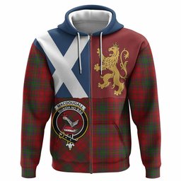 ScotsTee Shop Scottish MacDougall (McDougall) Crest Tartan Hoodie Lion Rampant Saltire Style