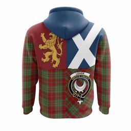 ScotsTee Shop Scottish Leask Crest Tartan Hoodie Lion Rampant Saltire Style