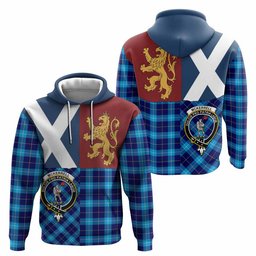 ScotsTee Shop Scottish McKerrell Crest Tartan Hoodie Lion Rampant Saltire Style