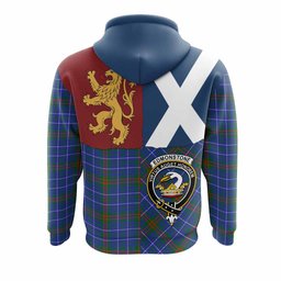 ScotsTee Shop Scottish Edmonstone Crest Tartan Hoodie Lion Rampant Saltire Style