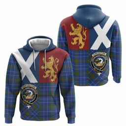 ScotsTee Shop Scottish Edmonstone Crest Tartan Hoodie Lion Rampant Saltire Style
