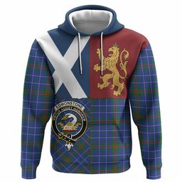 ScotsTee Shop Scottish Edmonstone Crest Tartan Hoodie Lion Rampant Saltire Style