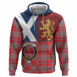 ScotsTee Shop Scottish Moubray Crest Tartan Hoodie Lion Rampant Saltire Style