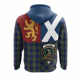 ScotsTee Shop Scottish MacLaren (McLaren) Crest Tartan Hoodie Lion Rampant Saltire Style