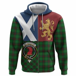 ScotsTee Shop Scottish Halkerston Crest Tartan Hoodie Lion Rampant Saltire Style