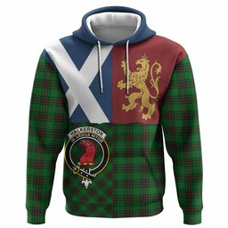 ScotsTee Shop Scottish Halkerston Crest Tartan Hoodie Lion Rampant Saltire Style