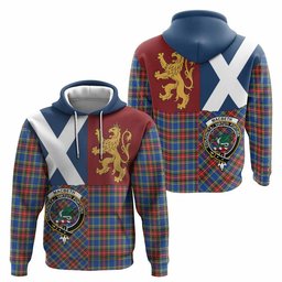 ScotsTee Shop Scottish MacBeth (McBeth) Crest Tartan Hoodie Lion Rampant Saltire Style