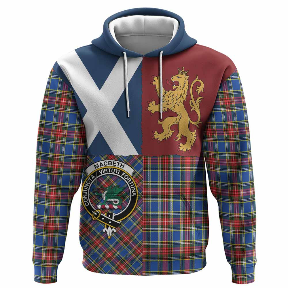 ScotsTee Shop Scottish MacBeth (McBeth) Crest Tartan Hoodie Lion Rampant Saltire Style