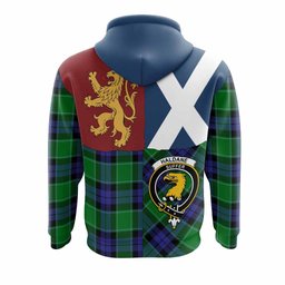 ScotsTee Shop Scottish Haldane Crest Tartan Hoodie Lion Rampant Saltire Style