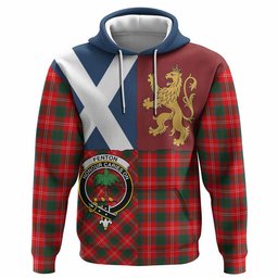 ScotsTee Shop Scottish Fenton Crest Tartan Hoodie Lion Rampant Saltire Style