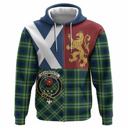 ScotsTee Shop Scottish Learmonth Crest Tartan Hoodie Lion Rampant Saltire Style
