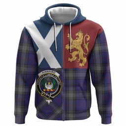 ScotsTee Shop Scottish Kinnaird Crest Tartan Hoodie Lion Rampant Saltire Style