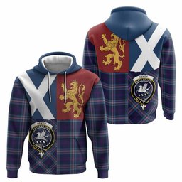 ScotsTee Shop Scottish Nevoy Crest Tartan Hoodie Lion Rampant Saltire Style