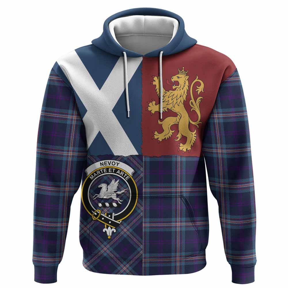 ScotsTee Shop Scottish Nevoy Crest Tartan Hoodie Lion Rampant Saltire Style