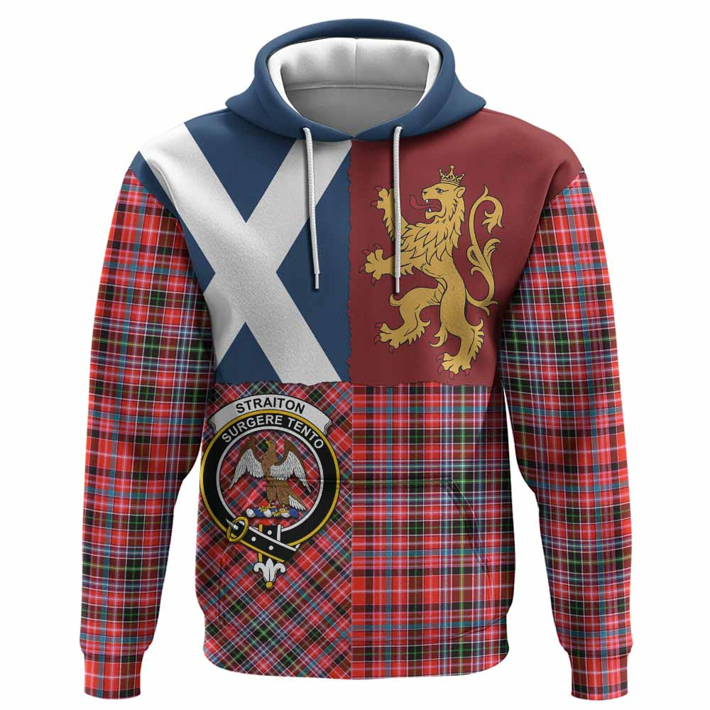 ScotsTee Shop Scottish Straiton Crest Tartan Hoodie Lion Rampant Saltire Style