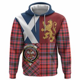 ScotsTee Shop Scottish Straiton Crest Tartan Hoodie Lion Rampant Saltire Style