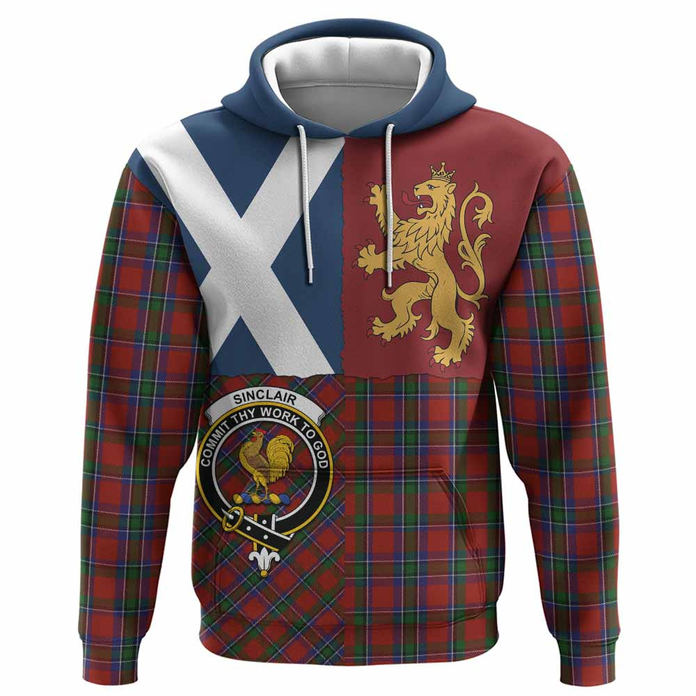 ScotsTee Shop Scottish Sinclair Crest Tartan Hoodie Lion Rampant Saltire Style