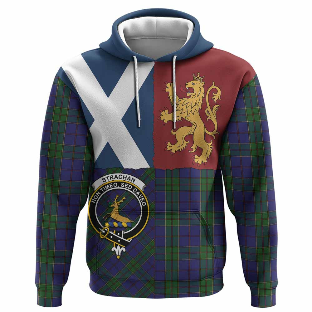 ScotsTee Shop Scottish Strachan Crest Tartan Hoodie Lion Rampant Saltire Style