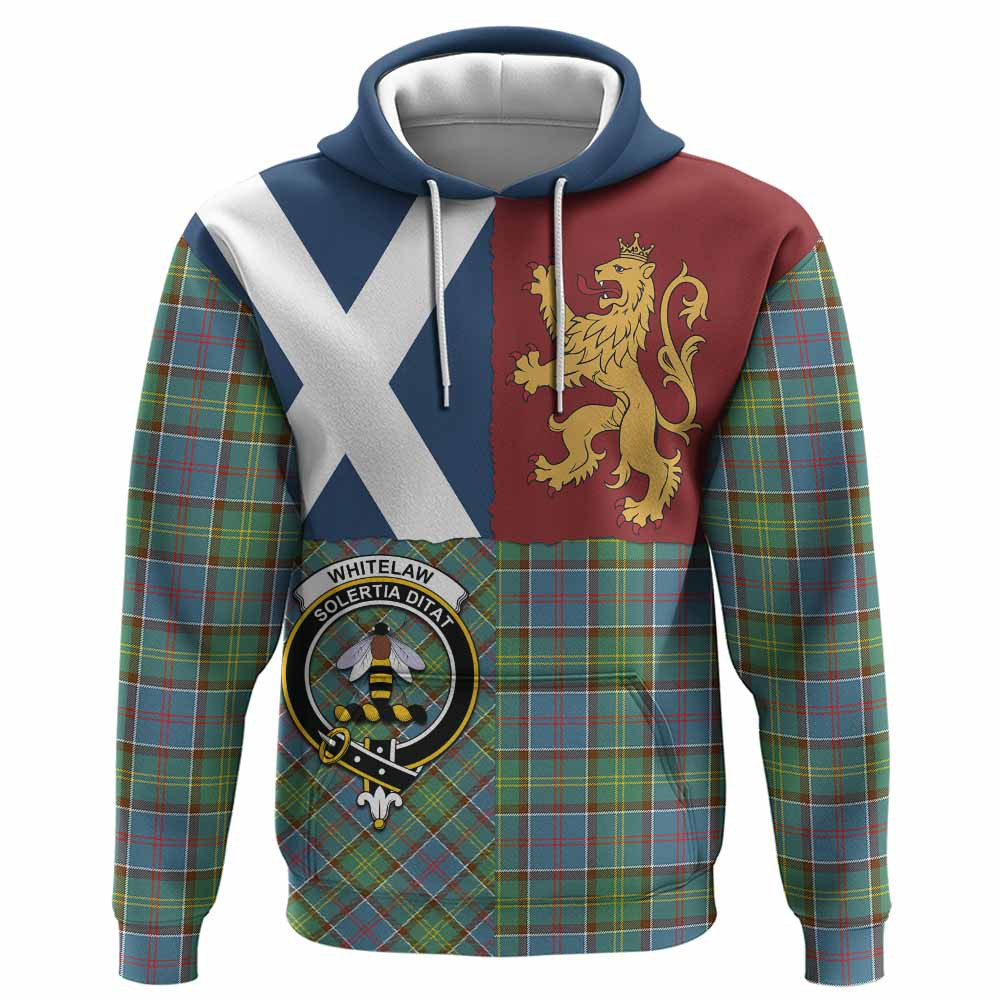 ScotsTee Shop Scottish Whitelaw Crest Tartan Hoodie Lion Rampant Saltire Style
