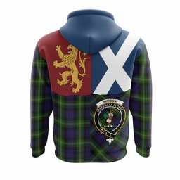 ScotsTee Shop Scottish Watson Crest Tartan Hoodie Lion Rampant Saltire Style