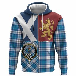 ScotsTee Shop Scottish Roberton Crest Tartan Hoodie Lion Rampant Saltire Style