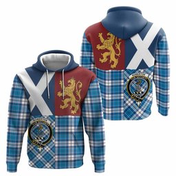 ScotsTee Shop Scottish Roberton Crest Tartan Hoodie Lion Rampant Saltire Style