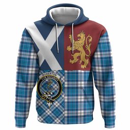 ScotsTee Shop Scottish Roberton Crest Tartan Hoodie Lion Rampant Saltire Style