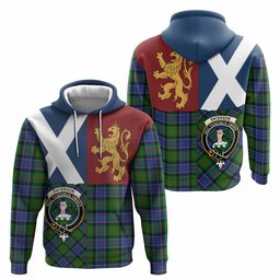 ScotsTee Shop Scottish Paterson Crest Tartan Hoodie Lion Rampant Saltire Style