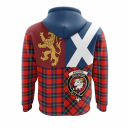 ScotsTee Shop Scottish Ruthven Crest Tartan Hoodie Lion Rampant Saltire Style