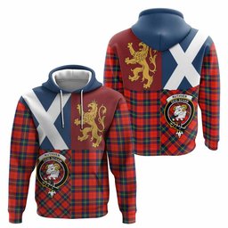 ScotsTee Shop Scottish Ruthven Crest Tartan Hoodie Lion Rampant Saltire Style