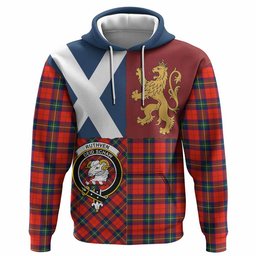ScotsTee Shop Scottish Ruthven Crest Tartan Hoodie Lion Rampant Saltire Style