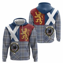 ScotsTee Shop Scottish Tweedie Crest Tartan Hoodie Lion Rampant Saltire Style