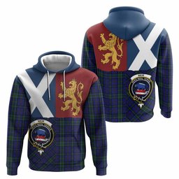 ScotsTee Shop Scottish Weir Crest Tartan Hoodie Lion Rampant Saltire Style
