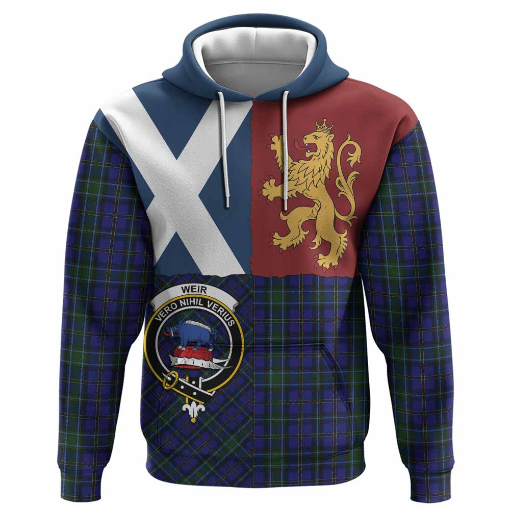 ScotsTee Shop Scottish Weir Crest Tartan Hoodie Lion Rampant Saltire Style