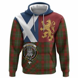ScotsTee Shop Scottish Strange (Strang) Crest Tartan Hoodie Lion Rampant Saltire Style