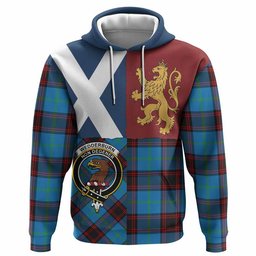 ScotsTee Shop Scottish Wedderburn Crest Tartan Hoodie Lion Rampant Saltire Style