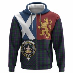 ScotsTee Shop Scottish Urquhart Crest Tartan Hoodie Lion Rampant Saltire Style