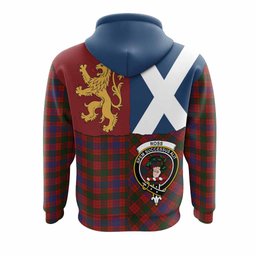 ScotsTee Shop Scottish Ross Crest Tartan Hoodie Lion Rampant Saltire Style