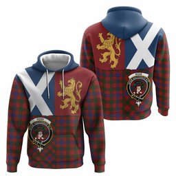 ScotsTee Shop Scottish Ross Crest Tartan Hoodie Lion Rampant Saltire Style