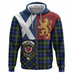 ScotsTee Shop Scottish Smith Crest Tartan Hoodie Lion Rampant Saltire Style
